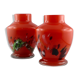 Vases glass design red glassware