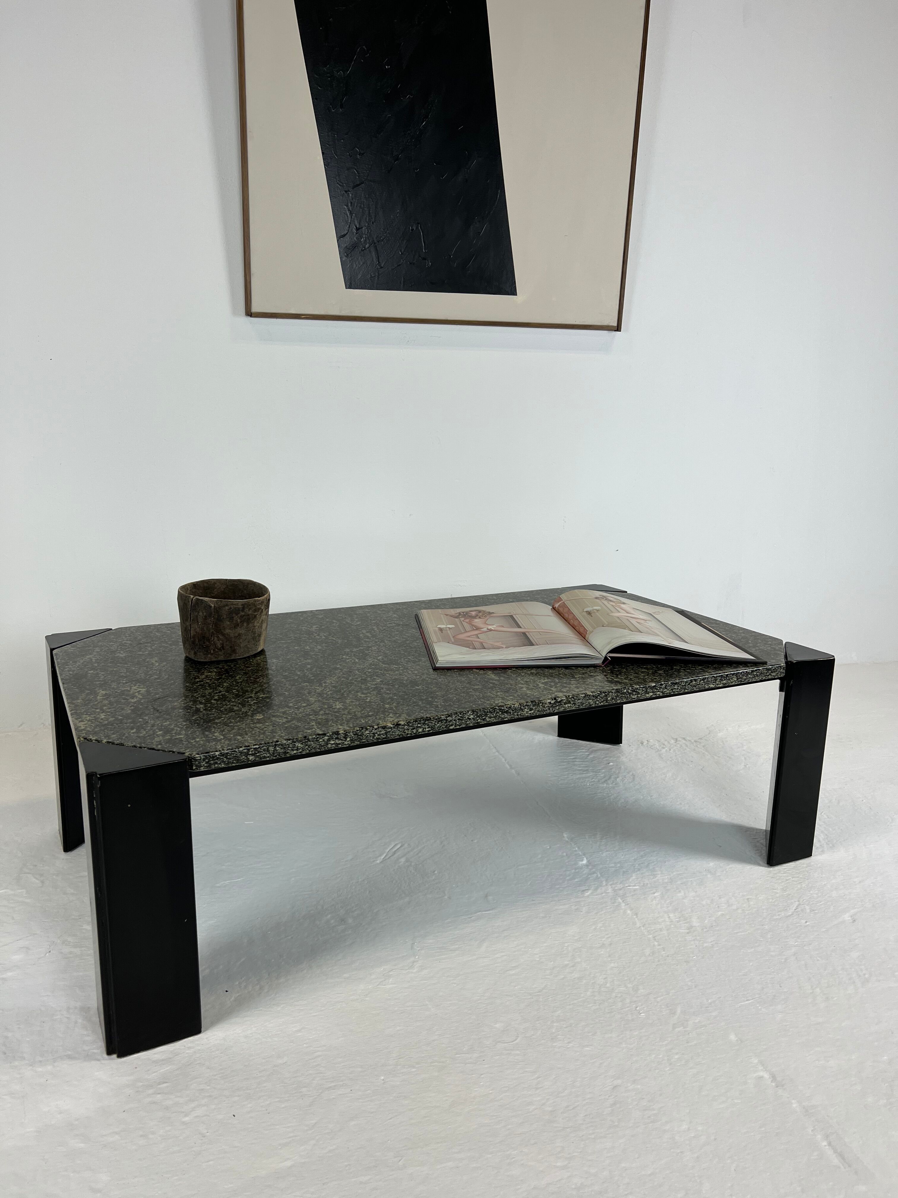 Coffee table, 80s in green marble