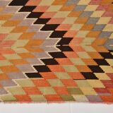 6x7 Faded Orange Area Handknotted Kilim Rug,