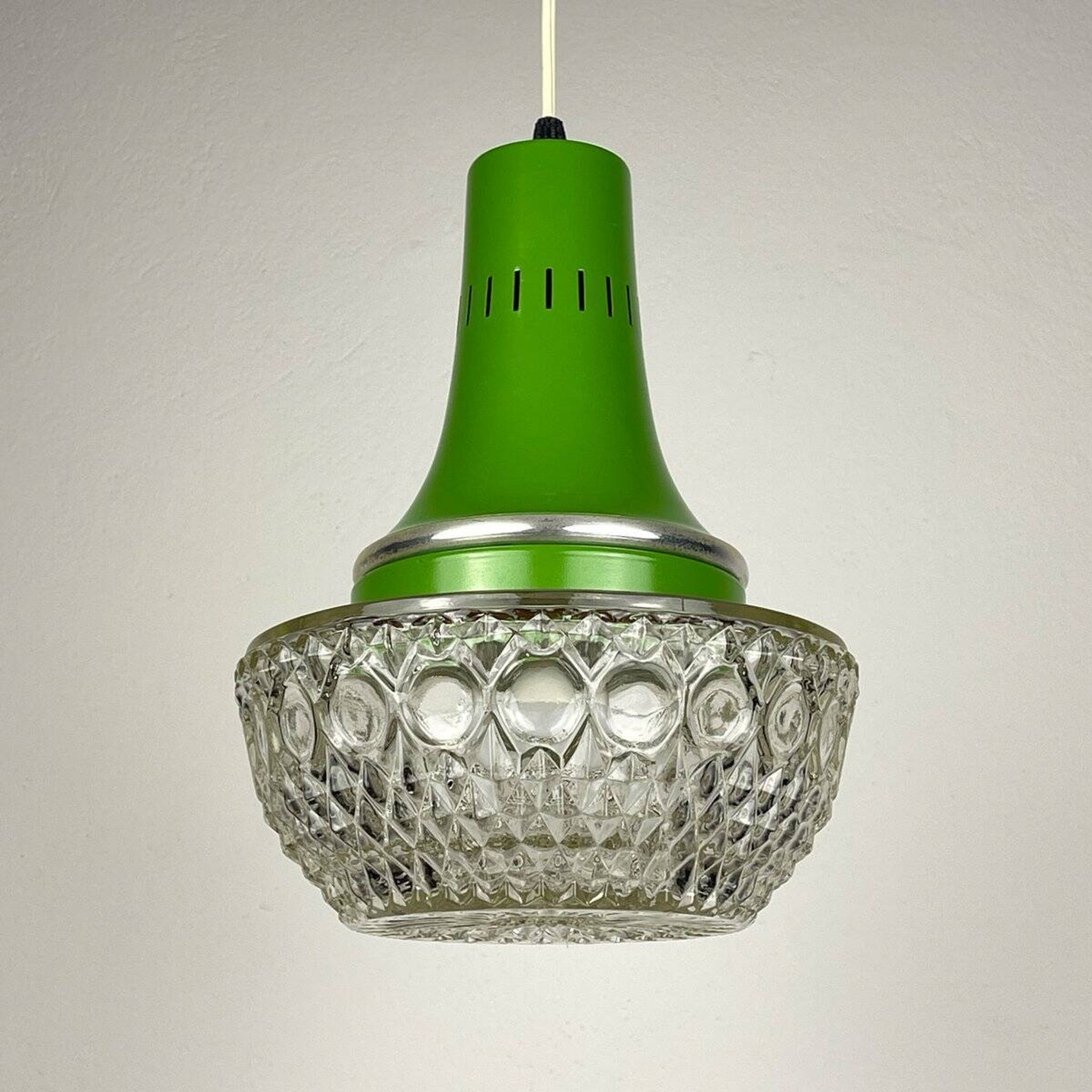 Green suspension light in mid-century style by Targetti Sankey, 1960s.
