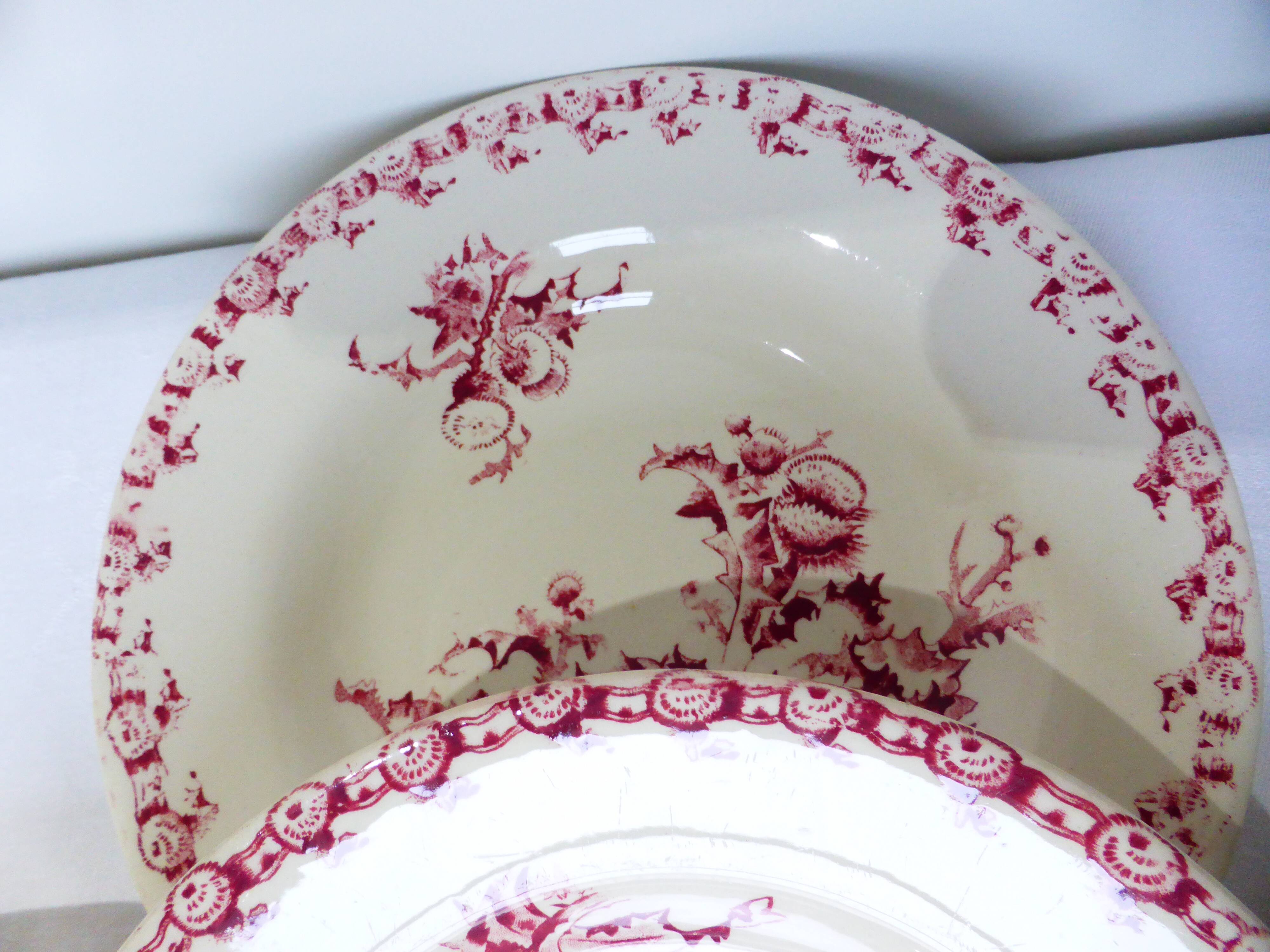 4 soup plates from Gien model Chardons 211258