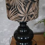 Turned wood lamp
