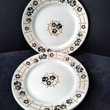 Set of 3 flat plates Pexonne Fenal Frères Nymphéa model