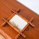 Bamboo effect wooden barber mirror 38 x 33 cm