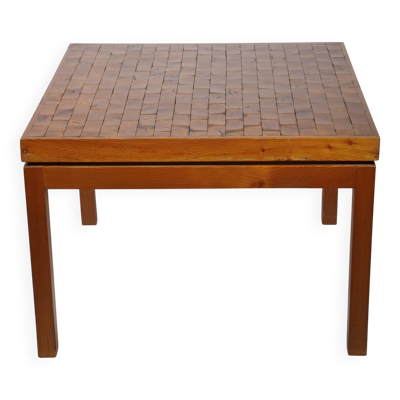 Table basse cocktail années 60 France Marqueterie