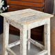 Old wooden stool with square seat