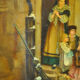 Alsatian terracotta dish painted decorative 19th century