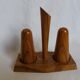 Pepper shaker in olive wood Art Deco style
