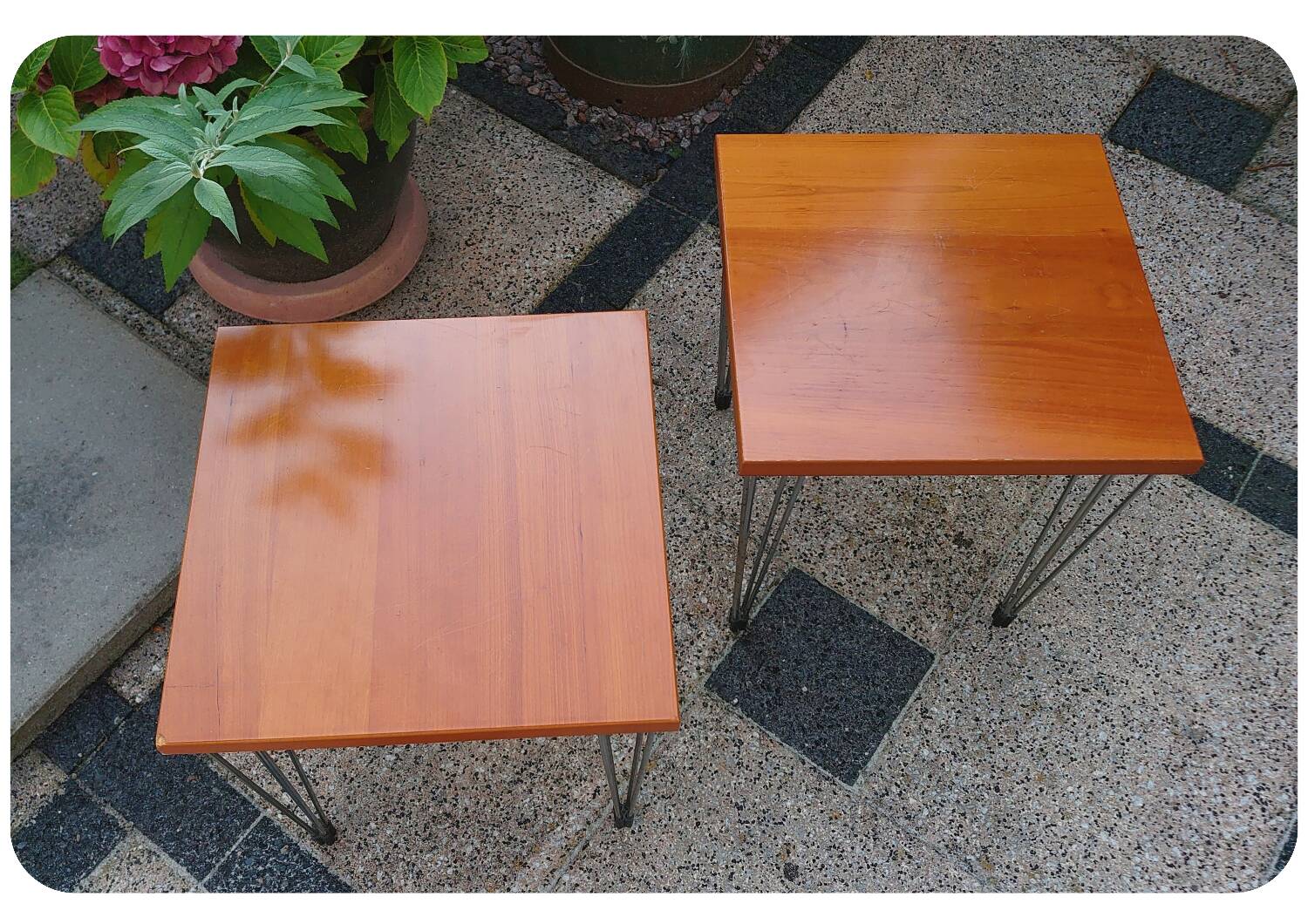 Ensemble de 2 tables basses/d'appoint Fritz Hansen pour Pin Age