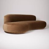 Half-moon mohair velvet sofa