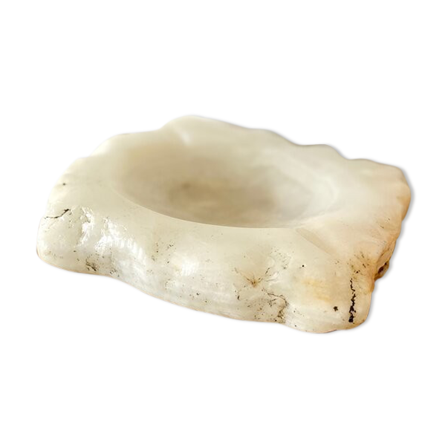 White stone ashtray