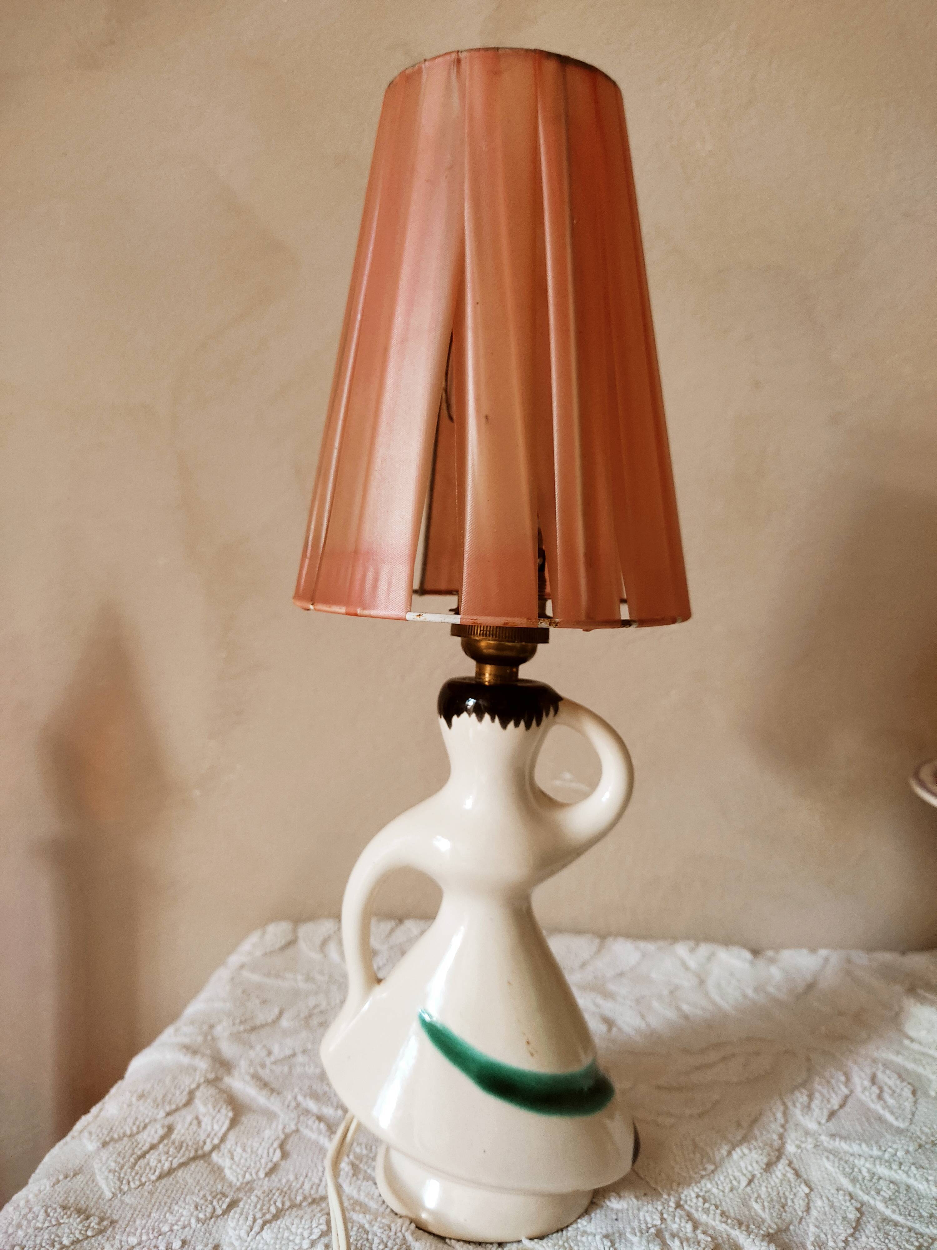 Lampe en céramique années 50