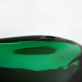 Tre vasi scultorei in vetro verde di Empoli, Italia Anni '60