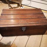 Old mahogany wooden trunk