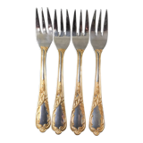 Christmas Pop-up 2022 Set of 4 gold-plated dessert forks.