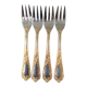 Christmas Pop-up 2022 Set of 4 gold-plated dessert forks.
