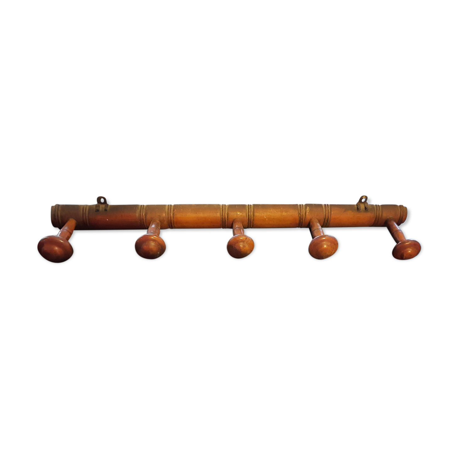 Wall coat rack 5 wooden hooks