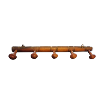 Porte manteau mural 5 patères bois