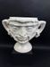 Large white earthenware flowerpot with faun heads circa 1900