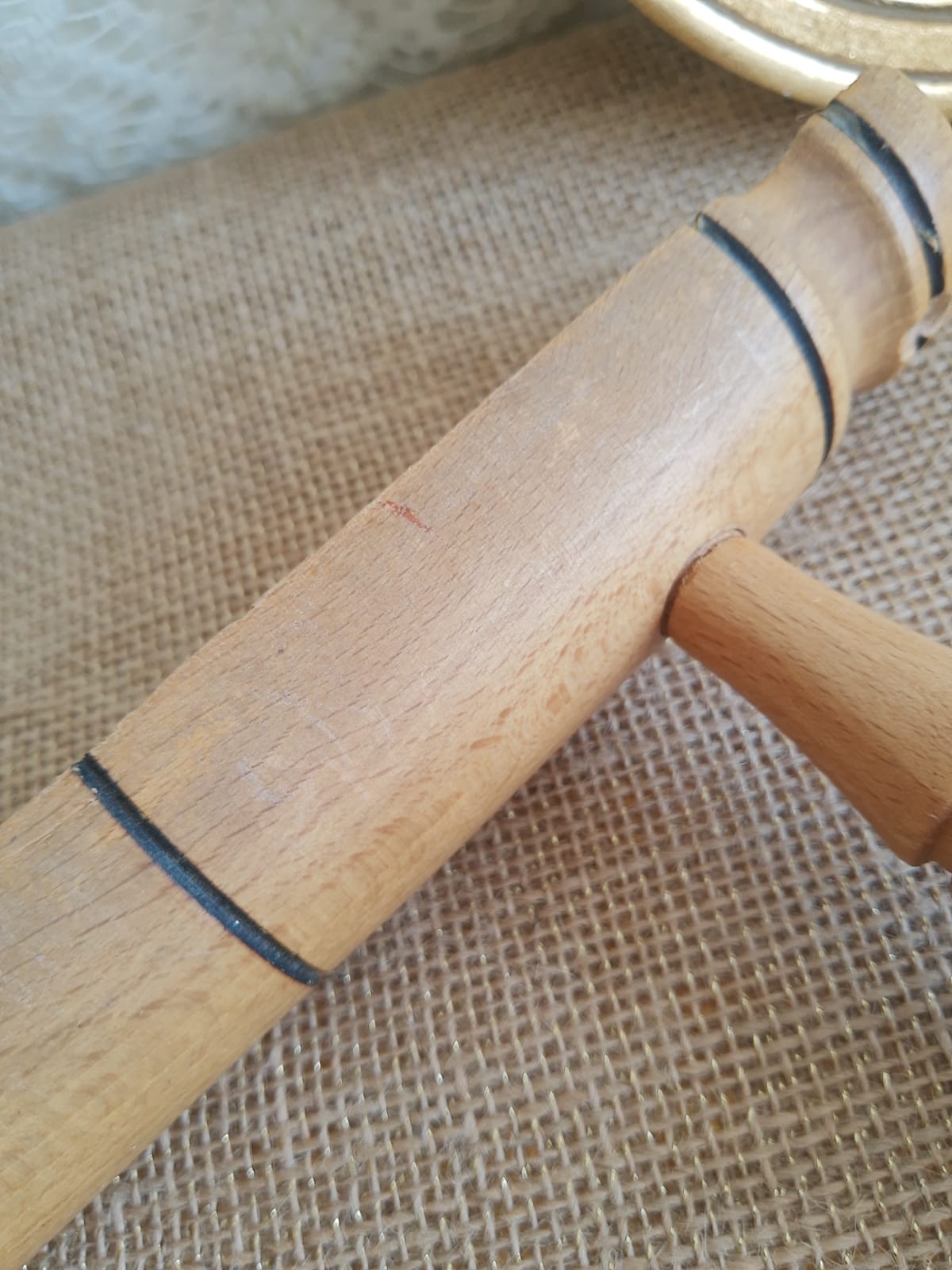 Coat rack 2 wooden hooks - vintage