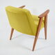 Vintage velvet armchair 366, designer J. Chierowski, restored, yellow velvet