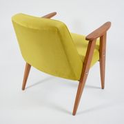 Vintage velvet armchair 366, designer J. Chierowski, restored, yellow velvet