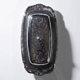 Silver-plated/inox vintage butter dish from the 1960s-1980s in Rococo style.