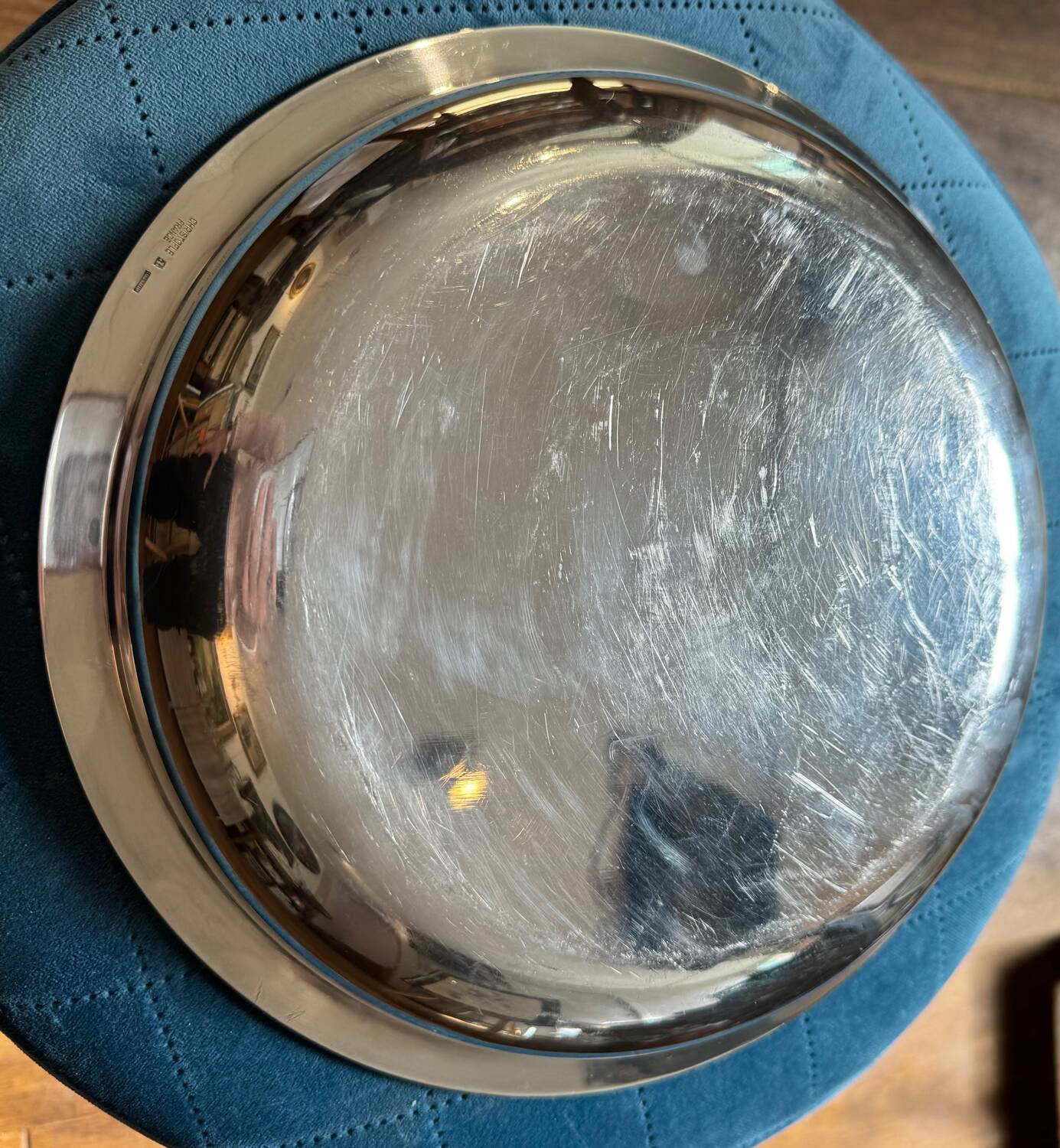 Shallow dish / vegetable dish Christofle Gallia – model Pearls, silver-plated metal