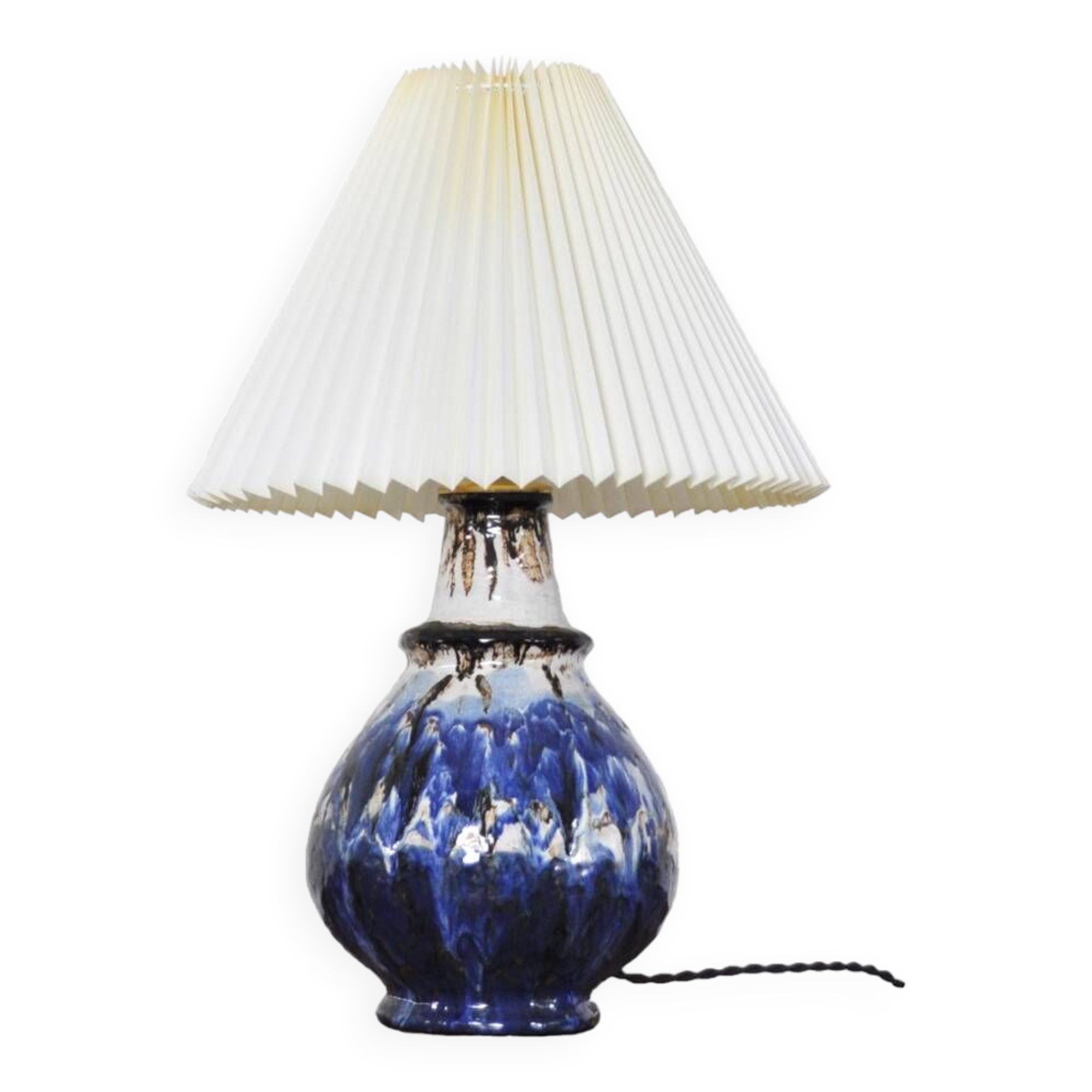 Glazed ceramic handmade Danish Mid-Century Modern Table Lamp