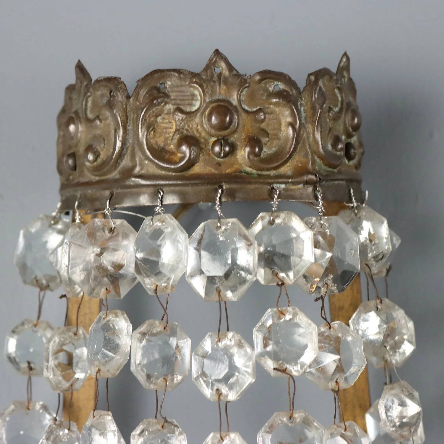 Antique metal wall sconces, Italy, 19th century