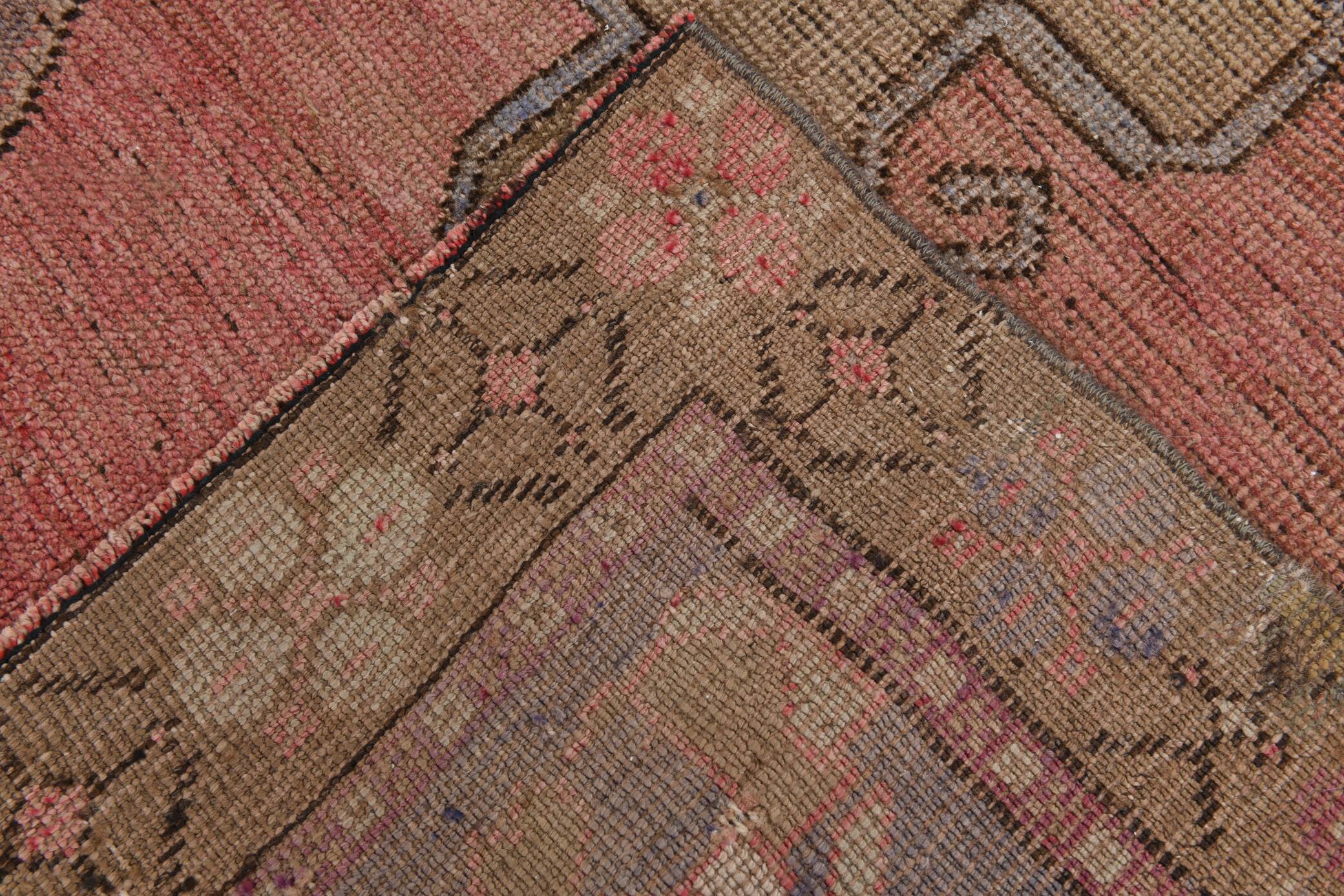 5x11 Rug For Living Room Red Brown Turkish Vintage Rug 150x338Cm