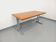 Vintage walnut and chrome metal desk from the 1970s.