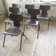 Set de 6 chaises "Marteau" acajou thermomoulé