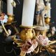 Napoleon III period cage chandelier in bronze and porcelain