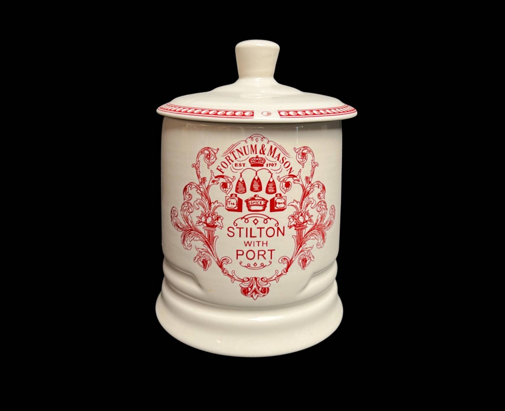 Fortnum and Mason, covered pot for Stilton candy box, 20th century