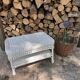 Table basse osier vintage blanche