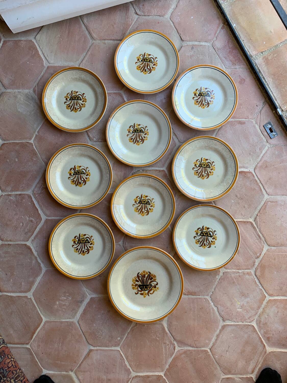 Service of plates and dish Oeillet Creil et Montereau