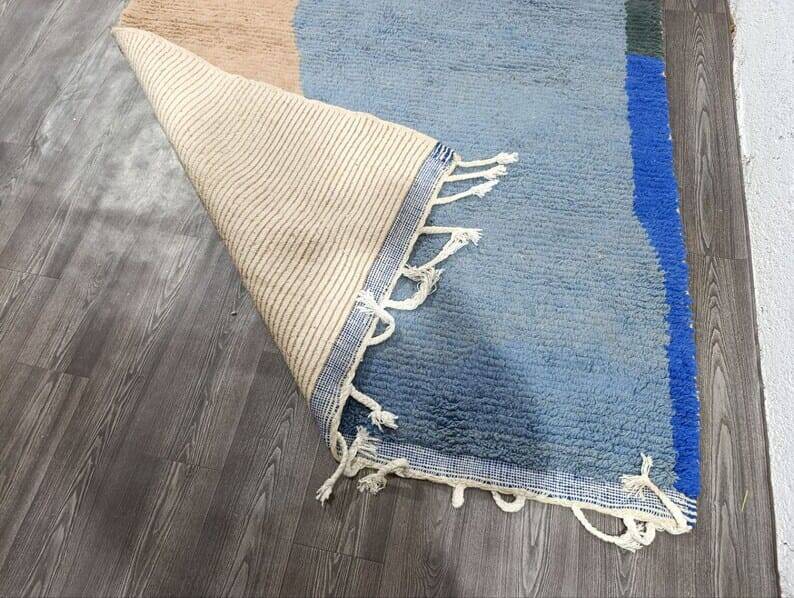 Handmade pure natural wool rug, size 160 x 240 cm