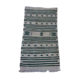 Kilim white and green handmade woollen carpet