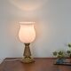 Lampe bois et opaline