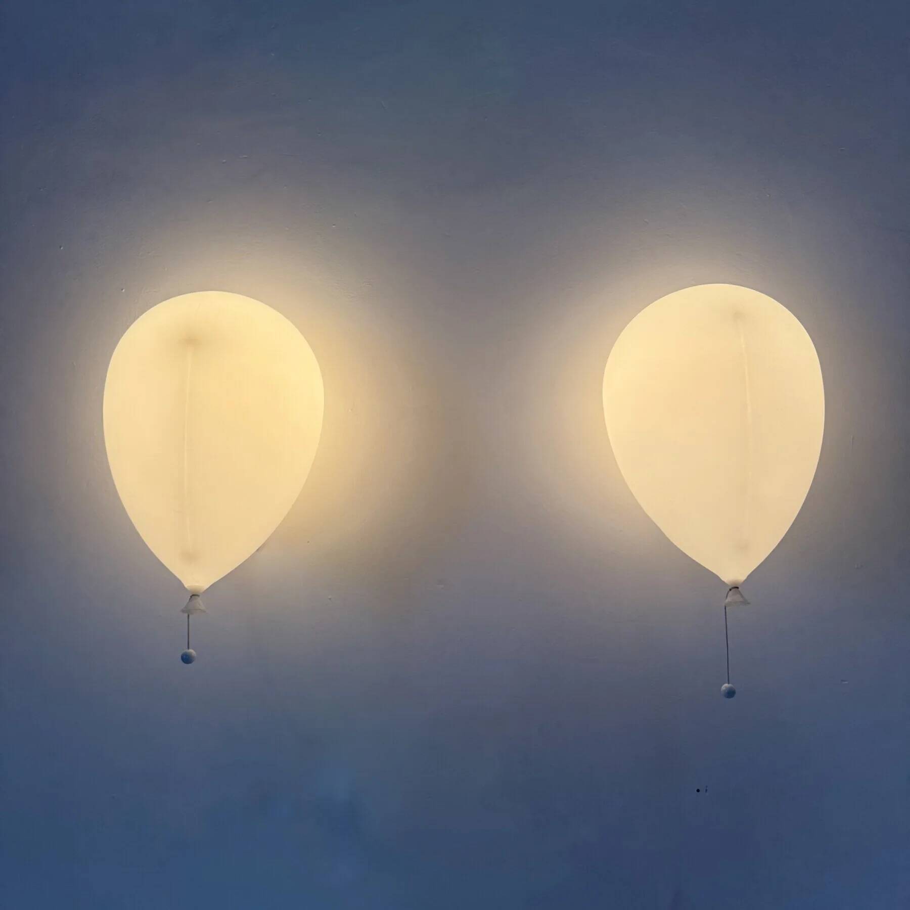 Pair of large Palloncino wall lamps by Yves Christin for Bilumen, 1984