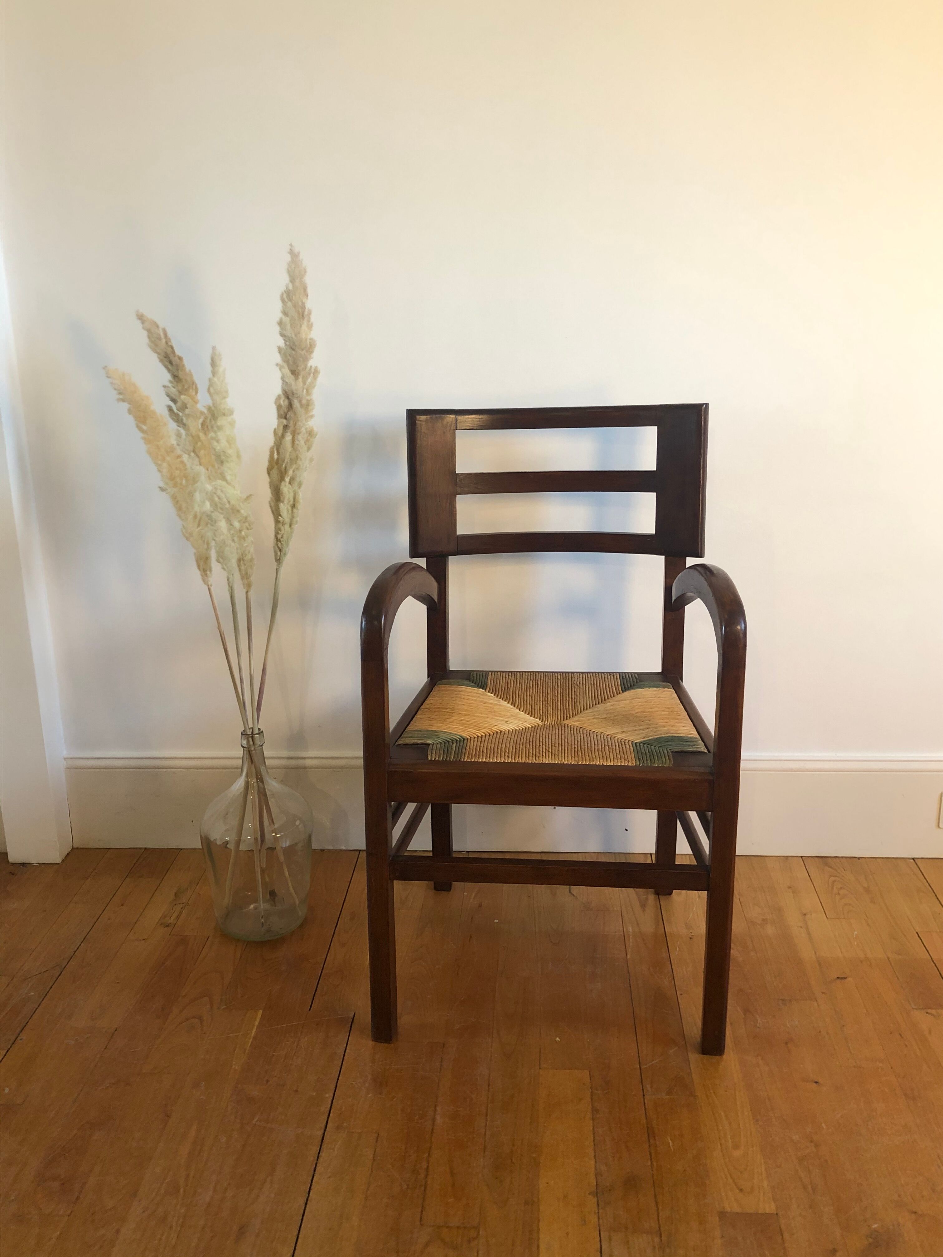 Pierre Cruège oak armchair 1950