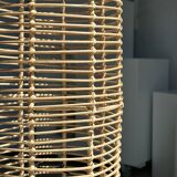 Large lantern-shaped rattan pendant lamp H50 D24