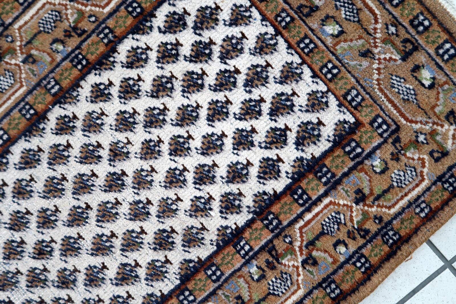 Tapis indien Seraband en laine fait main, années 1970