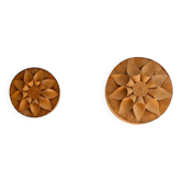 Handcrafted Swedish wooden wall sconces, set of 2
