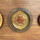 Vintage wooden wall plates, set of 4