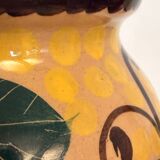 Art Deco Yellow Glazed Earthenware Vase with Futurist Floral Motifs, Italy