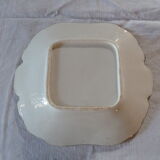 Ancien plat en porcelaine Chine Asie carré bord chantournés