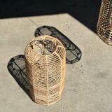 Large lantern-shaped rattan pendant lamp H50 D24