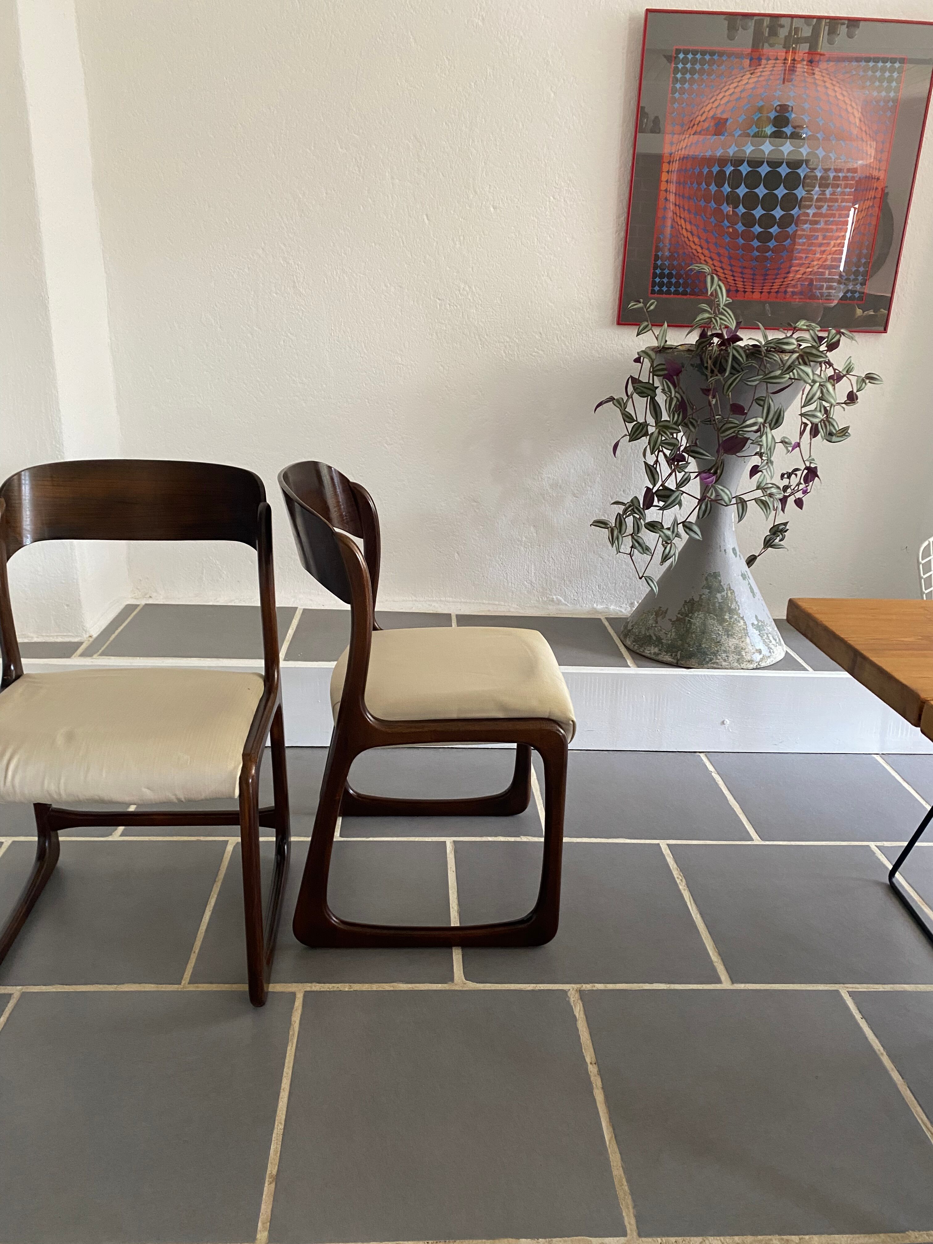 Pair of Baumann chairs model sled